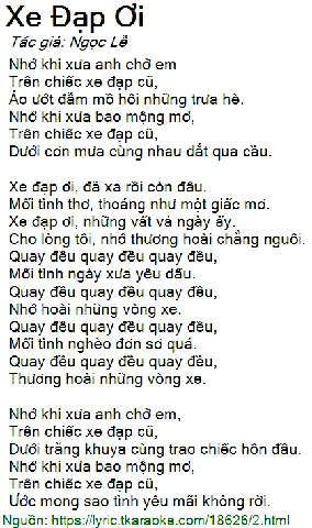 Karaoke Xe Đạp Ơi: Hát Hay Như Ca Sĩ Với Tone Chuẩn