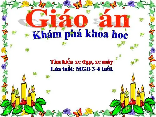 Giáo Án Mẫu Khám Phá Xe Đạp Và Xe Máy Cho Trẻ Mầm Non 4–5 Tuổi