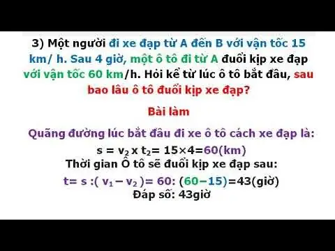 Bài Toán Tìm Vận Tốc, Thời Gian, Quãng Đường Cho Người Đi Xe Đạp Từ A Đến B