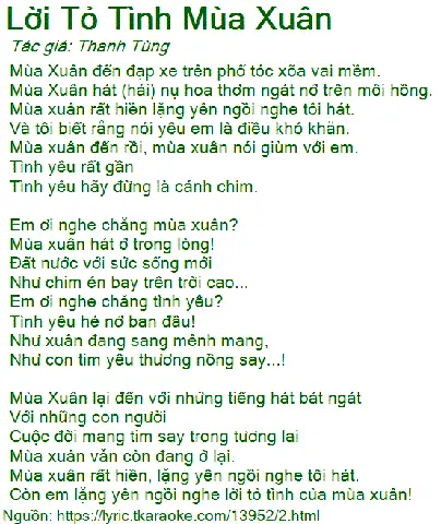 Lời Tỏ Tình Mùa Xuân: Lời Bài Hát, Ý Nghĩa Và Chủ Nhân Sáng Tác